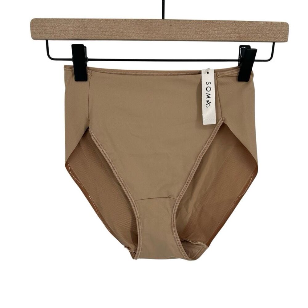 Soma High Leg Panties Underwear Womens Medium Warm Amber Brief Stretch‎ NWT